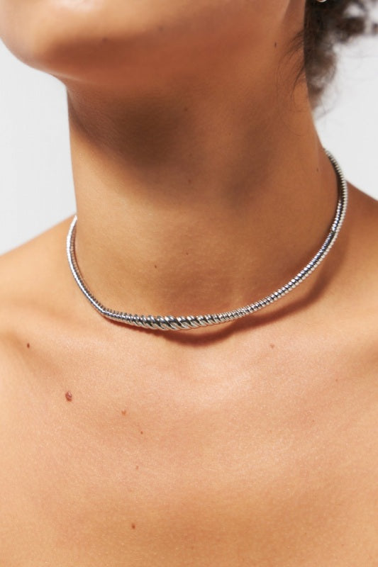 Croissant Malleable Silver Choker