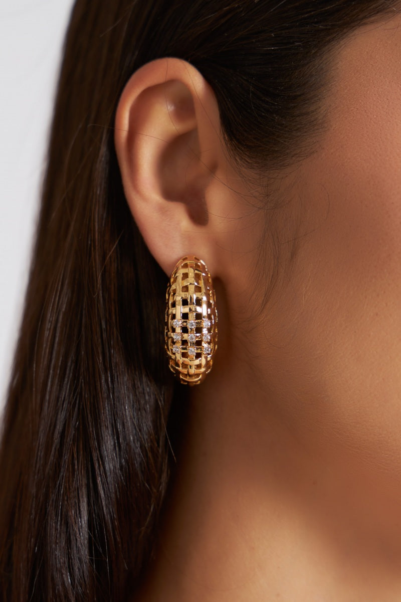 Glowing Wefts Gold Half Hoop