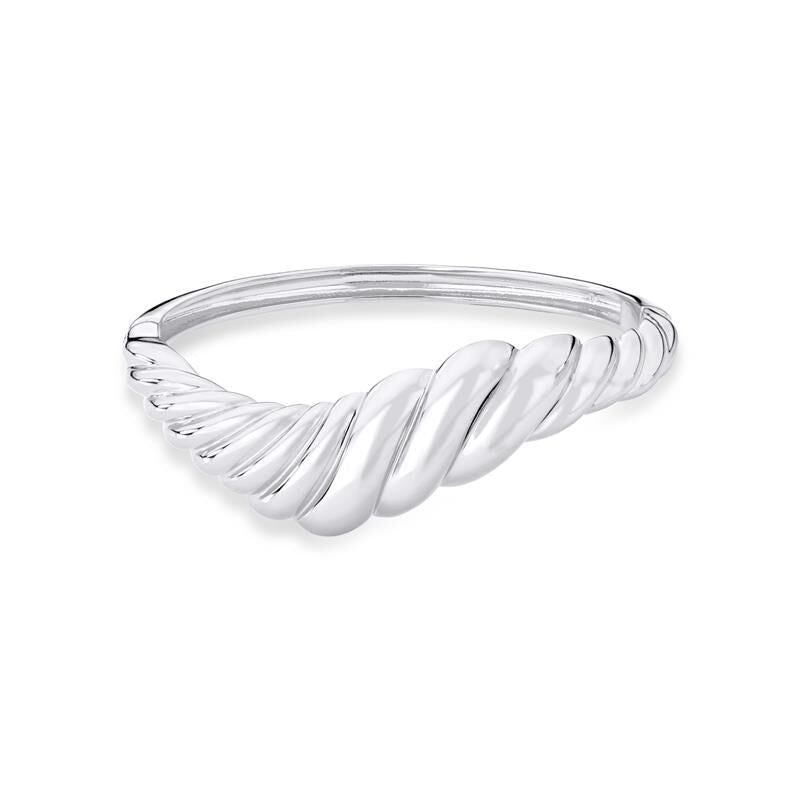 Croissant Curved Silver Bracelet