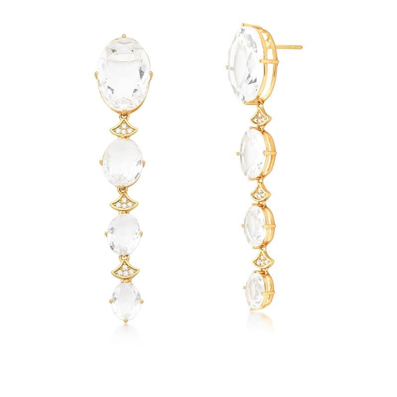 Magic Crystals Large Pendulum Clear Crystal Earrings
