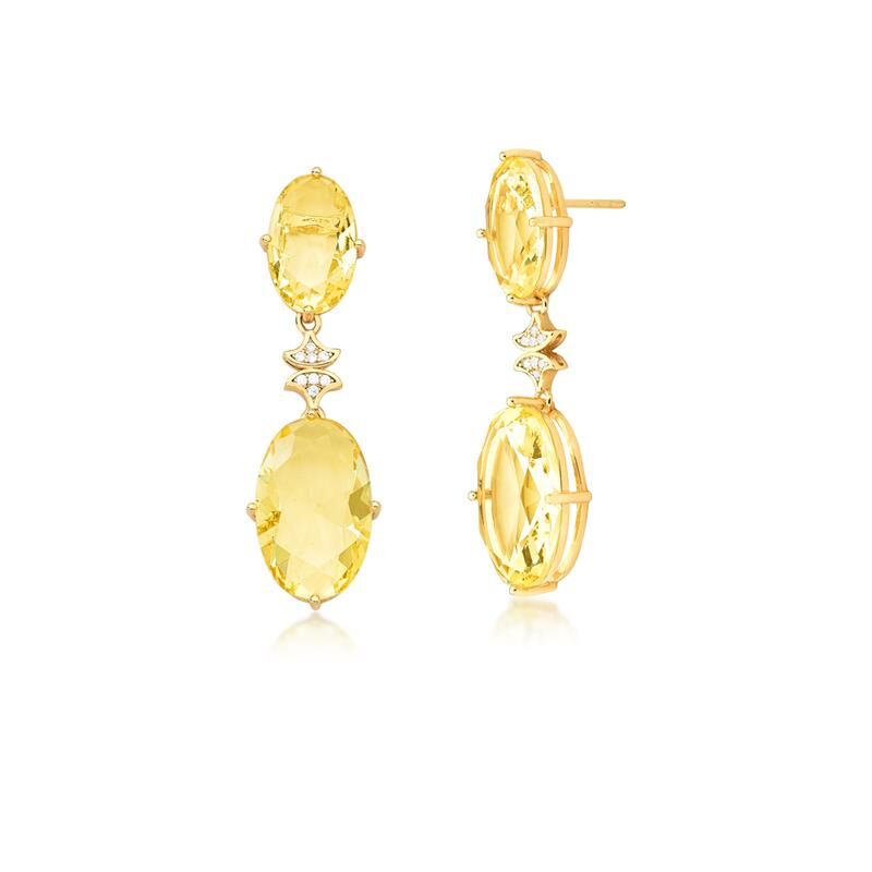 Magic Crystals Medium Pendulum Prasiolite Crystal Earrings