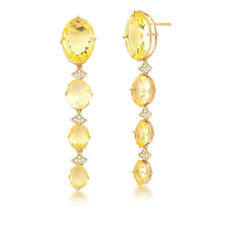 Magic Crystals Large Pendulum Prasiolite Crystal Earrings