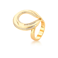 Golden Flow Curved Ring - Size 20