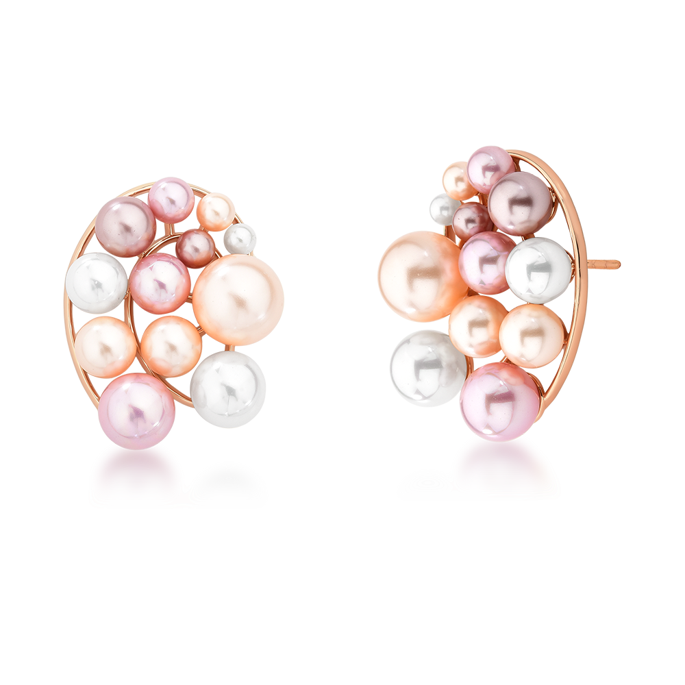 Pastel Pearls Curved Earring