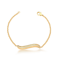 Golden Flow Curved Pendant Bracelet