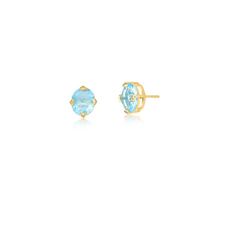 Magic Crystals Oval Aquamarine Crystal Earrings