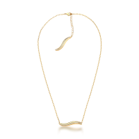 Golden Flow Curved Pendant Necklace