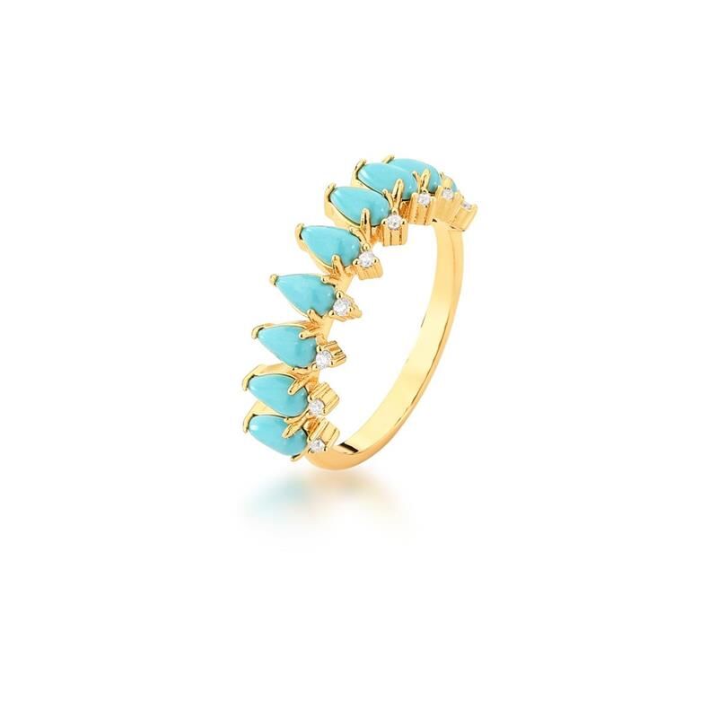 Turquoise Drops Ring - Size 20