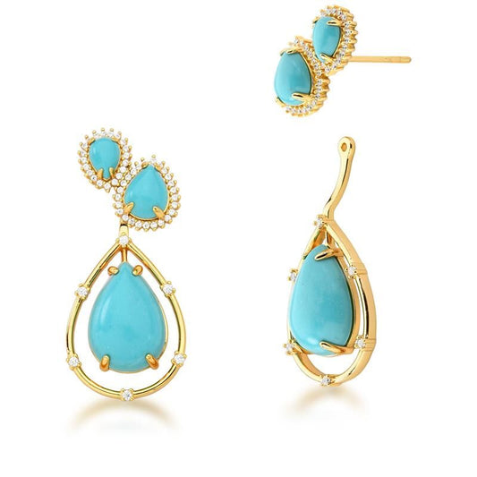 Turquoise Drops 2 in 1 Earrings