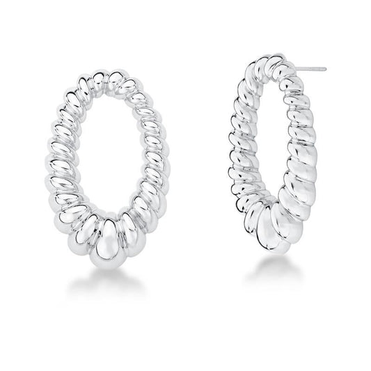 Croissant Oval Silver Earring