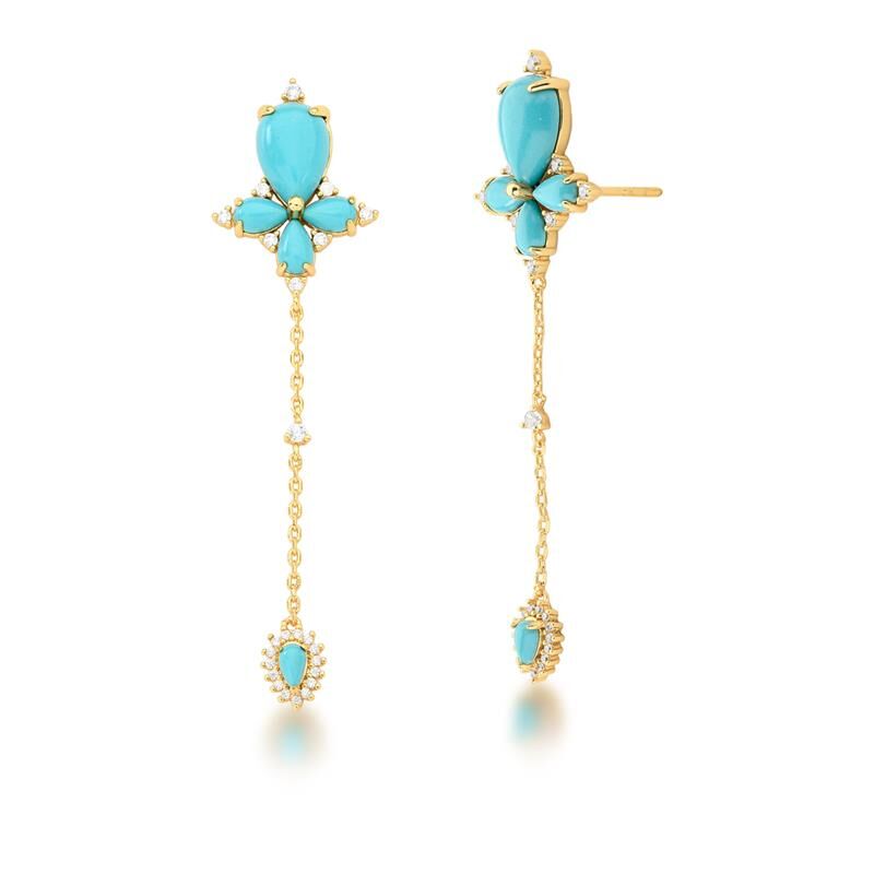 Turquoise Drops Flower Earring